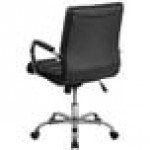 Flash Furniture GO-2286M-BK-GG Mid-Back Black Leather Swivel Office Chair with Chrome Base and Arms Flash Furniture GO-2286M-BK-GG Mid-Back Black Leather Swivel Office Chair with Chrome Base and Arms