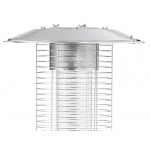 Backyard Pro Courtyard Series RNDFHSTL Steel Round Portable Propane Outdoor Patio Heater with Glass Tube - 46,000 BTU