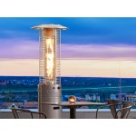 Backyard Pro Courtyard Series RNDFHSTL Steel Round Portable Propane Outdoor Patio Heater with Glass Tube - 46,000 BTU