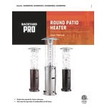 Backyard Pro Courtyard Series RNDFHSTL Steel Round Portable Propane Outdoor Patio Heater with Glass Tube - 46,000 BTU