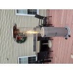 Backyard Pro Courtyard Series RNDFHSTL Steel Round Portable Propane Outdoor Patio Heater with Glass Tube - 46,000 BTU