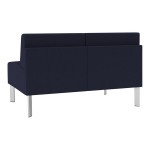 Lesro Luxe Lounge Series Open House Navy Fabric Loveseat with Steel Legs Lesro Luxe Lounge Series Open House Navy Fabric Loveseat with Steel Legs