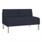 Lesro Luxe Lounge Series Open House Navy Fabric Loveseat with Steel Legs Lesro Luxe Lounge Series Open House Navy Fabric Loveseat with Steel Legs