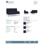 Lesro Luxe Lounge Series Open House Navy Fabric Loveseat with Steel Legs Lesro Luxe Lounge Series Open House Navy Fabric Loveseat with Steel Legs