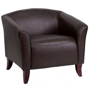 Flash Furniture 111-1-BN-GG Hercules Imperial Brown Leather Chair with Wooden Feet Flash Furniture 111-1-BN-GG Hercules Imperial Brown Leather Chair with Wooden Feet