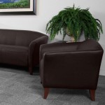 Flash Furniture 111-1-BN-GG Hercules Imperial Brown Leather Chair with Wooden Feet