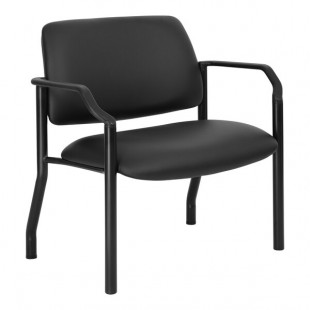 Boss Black Mid-Back Antimicrobial Vinyl Guest Chair with Fixed Arms Boss Black Mid-Back Antimicrobial Vinyl Guest Chair with Fixed Arms