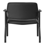 Boss Black Mid-Back Antimicrobial Vinyl Guest Chair with Fixed Arms Boss Black Mid-Back Antimicrobial Vinyl Guest Chair with Fixed Arms