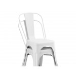 Lancaster Table & Seating Alloy Pearl White Outdoor Cafe Chair