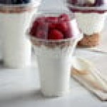 Dome PET Lid without Hole for Parfait Cups - 100/Pack