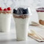 Dome PET Lid without Hole for Parfait Cups - 100/Pack