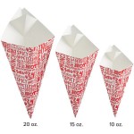 Carnival King 10 oz. Square Savory Printed Cardboard Fry Cone - 500/Case Carnival King 10 oz. Square Savory Printed Cardboard Fry Cone - 500/Case