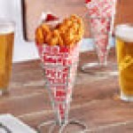 Carnival King 10 oz. Square Savory Printed Cardboard Fry Cone - 500/Case Carnival King 10 oz. Square Savory Printed Cardboard Fry Cone - 500/Case