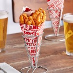Carnival King 10 oz. Square Savory Printed Cardboard Fry Cone - 500/Case Carnival King 10 oz. Square Savory Printed Cardboard Fry Cone - 500/Case