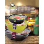 Fineline 15064L-BK Super Bowl Plus 64 oz. Black Square PET Plastic Bowl - 150/Case Fineline 15064L-BK Super Bowl Plus 64 oz. Black Square PET Plastic Bowl - 150/Case