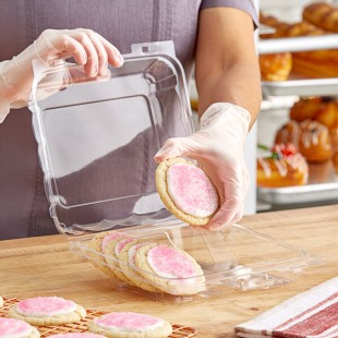 Good Natured Double Row Clear PLA Cookie, Donut, and Sliced Loaf Angled Display Package - 270/Case