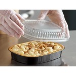 Choice Heavy Duty Smoothwall Black and Gold Small Oblong Foil Take-Out Pan with Dome Lid 23.3 oz. - 100/Case Choice Heavy Duty Smoothwall Black and Gold Small Oblong Foil Take-Out Pan with Dome Lid 23.3 oz. - 100/Case