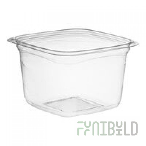 Fabri-Kal SQ16 TruWare 16 oz. Square Recycled PET Deli Container - 600/Case