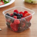 Fabri-Kal SQ16 TruWare 16 oz. Square Recycled PET Deli Container - 600/Case