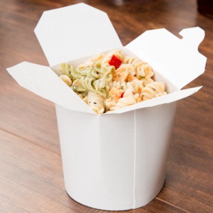 Fold-Pak SmartServ 16SSPLAINM 16 oz. White Microwavable Paper Take-Out Container - 25/Pack