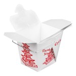 Fold-Pak 08WHPAGODM 8 oz. Pagoda Chinese / Asian Paper Take-Out Container with Wire Handle - 1,000/Case