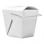 Fold-Pak 08WHPAGODM 8 oz. Pagoda Chinese / Asian Paper Take-Out Container with Wire Handle - 1,000/Case