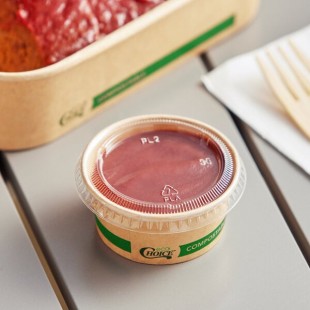 EcoChoice 2 oz. Round Compostable PLA Take-Out Lid - 1,000/Case