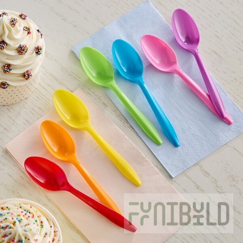 Choice Assorted Colors Medium Heavy Weight Polypropylene Plastic Teaspoon - 1,000/Case