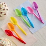 Choice Assorted Colors Medium Heavy Weight Polypropylene Plastic Teaspoon - 1,000/Case Choice Assorted Colors Medium Heavy Weight Polypropylene Plastic Teaspoon - 1,000/Case