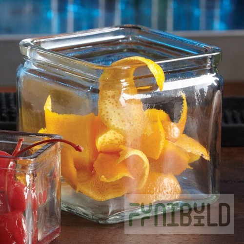 American Metalcraft 24 oz. Square Glass Condiment Jar - 8/Case