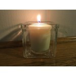 American Metalcraft 24 oz. Square Glass Condiment Jar - 8/Case