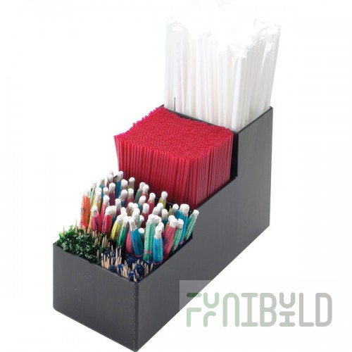 Cal-Mil 213 Classic Black Five Section Bar Organizer - 3 1/2