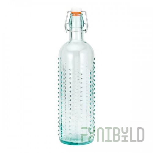10 Strawberry Street Specialty 34 oz. Urchin Green Tinted Glass Bottle with Swing Top Lid - 6/Case