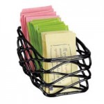 American Metalcraft BNRB86B Square Birdnest Black Metal Basket / Riser - 8