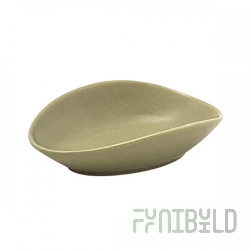 Front of the House Tides 1.5 oz. Semi-Matte Sea Grass Oval Porcelain Ramekin - 12/Case