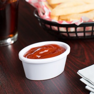 Carlisle S31002 2 oz. Smooth White Oval Melamine Ramekin - 48/Case Carlisle S31002 2 oz. Smooth White Oval Melamine Ramekin - 48/Case