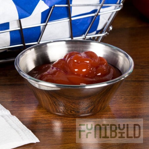 American Metalcraft B34 3.75 oz. Stainless Steel Round Sauce Cup - 12/Case