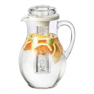 Service Ideas 101.4 oz. Round MS Plastic Pitcher with Ice Chamber MWP30SB Service Ideas 101.4 oz. Round MS Plastic Pitcher with Ice Chamber MWP30SB