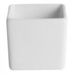 Ariane Miniature 2.71 oz. Ivory Rectangular Porcelain Deep Bowl with Offset Wide Rim - 18/Case