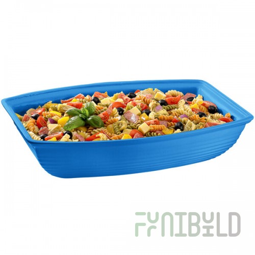 TableCraft CW3190SBL 10.5 Qt. Sky Blue Cast Aluminum Oblong Salad Bowl