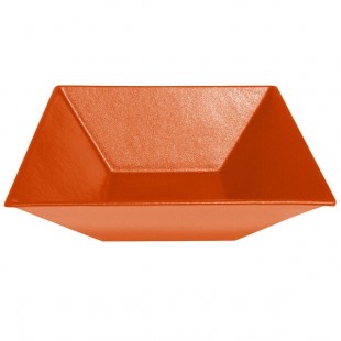 G.E.T. Enterprises BSD16TG Bugambilia 13.5 Qt. Classic Textured Finish Tangerine Resin-Coated Aluminum XL Deep Square Bowl