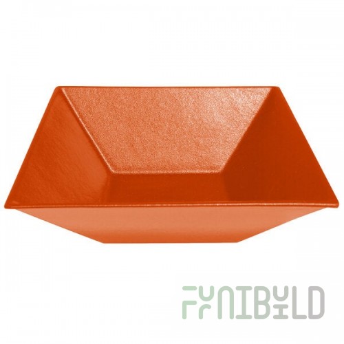 G.E.T. Enterprises BSD16TG Bugambilia 13.5 Qt. Classic Textured Finish Tangerine Resin-Coated Aluminum XL Deep Square Bowl