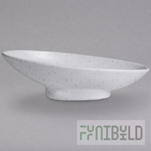 G.E.T. Enterprises BO204-MOD-MW Bugambilia 1.4 Qt. Smooth MOD Finish Marble White Granite Resin-Coated Aluminum Deep Large Oval Sphere