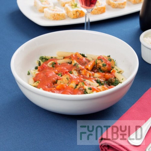 Tuxton BPB-5203 1.6 Qt. Porcelain White China Menudo / Pasta / Salad Bowl - 12/Case