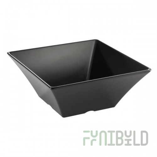 TableCraft BKMB94 Frostone 3.75 Qt. Black Square Melamine Bowl