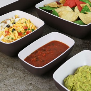 Elite Global Solutions B265069-WS/CH Infinity 19 oz. Rectangular Chocolate / White Speckle Melamine Bowl - 6/Case Elite Global Solutions B265069-WS/CH Infinity 19 oz. Rectangular Chocolate / White Speckle Melamine Bowl - 6/Case
