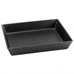 Delfin from Steelite International DFBRC1210LT010 Linen 3 Qt. Black Rectangular Melamine Bowl Delfin from Steelite International DFBRC1210LT010 Linen 3 Qt. Black Rectangular Melamine Bowl