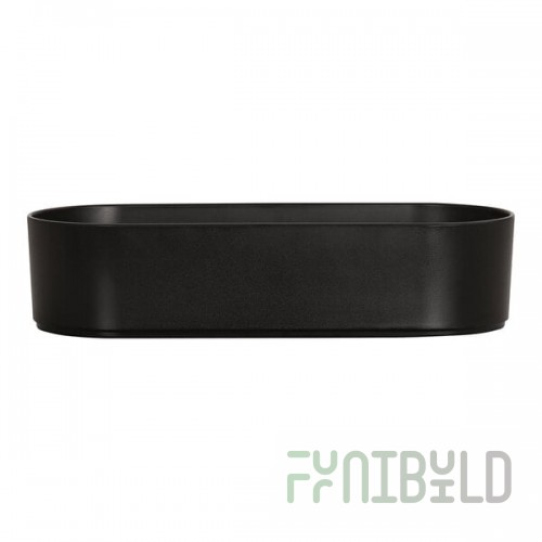 Cal-Mil Hudson 12 Qt. Black Oval Raised Rim Melamine Bowl