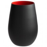 Stolzle Glisten from Global Tableware Collective 16.5 oz. Matte Black/Red Stemless Wine Glass / Tumbler - 6/Case