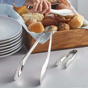 Acopa 3-Piece 18/8 Stainless Steel Tongs with Smooth Edge